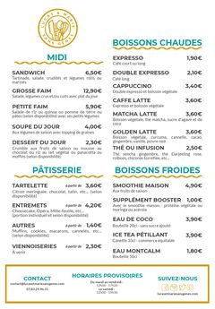 A menu of Lucas & Marie Sans-Gênes