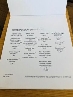 A menu of Herr Sonnenschein