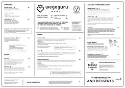 A menu of wegeguru