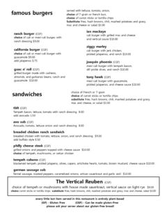 A menu of Vertical Diner on 1st