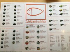 A menu of Ichiban Sushibar