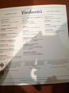 A menu of Carluccio's