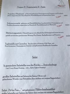 A menu of Strandhotel Steinberghaff