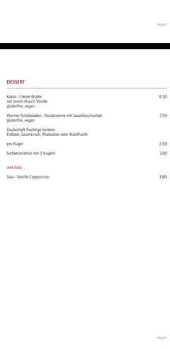 A menu of Kartoffelhaus