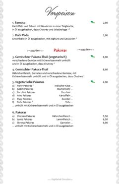 A menu of RajMahal, Förstereistraße