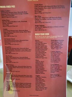 A menu of Guido's First Ave Pizza
