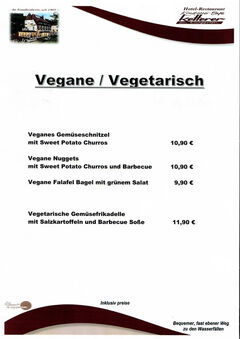 A menu of Ketterer am Kurgarten