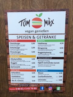 A menu of Tom & Mäx