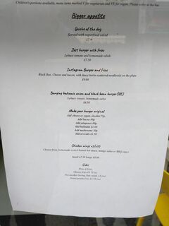 A menu of Zest Cafe and Bar