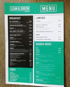 A menu of Lean & Green