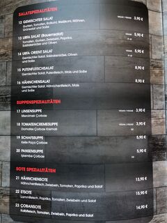 A menu of Grill Palast Sanliurfa