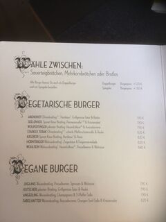 A menu of Hans im Glück, Braubachstraße