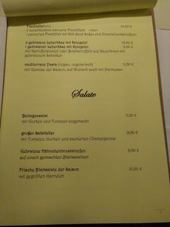 A menu of Schlaadt