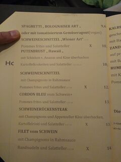 A menu of Deutsches Haus
