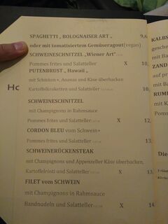 A menu of Deutsches Haus
