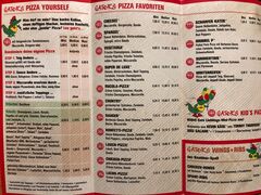 A menu of Gator’s Pizza