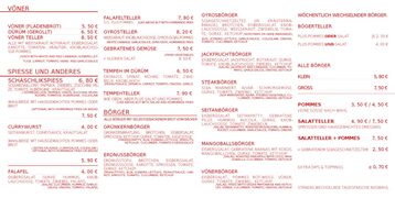 A menu of Zum glücklichen Bergschweinchen