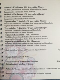A menu of Kardamom und Co