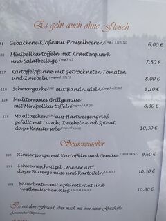 A menu of Gasthof zum Walfisch