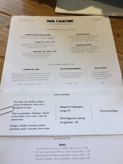 A menu of Ima