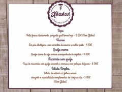 A menu of O Xéxéxé