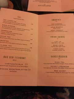 A menu of Secret Garden Berlin