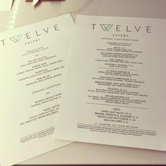 A menu of Twelve Eatery