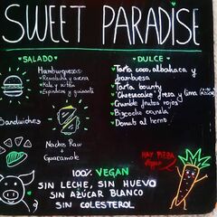 A menu of Sweet Paradise