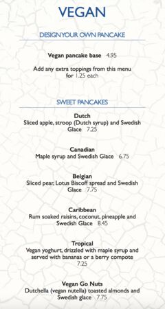 A menu of Double Dutch Pancake House