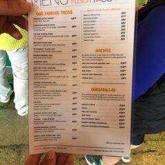 A menu of Fusion Taco