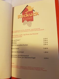 A menu of Kuckuck