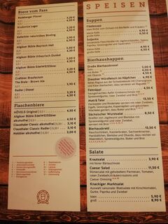 A menu of Altmarktkeller