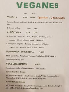 A menu of Zum Ferdl