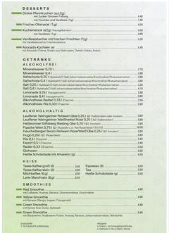 A menu of Bistro Little Food