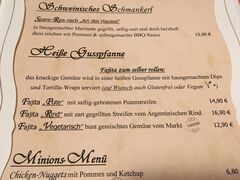 A menu of Pfefferkörnchen