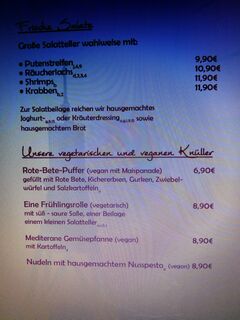 A menu of Zur Schlemmerpfanne