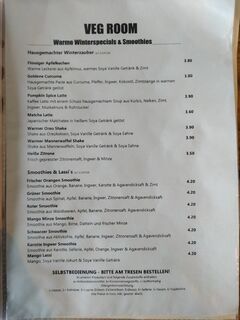 A menu of geh Veg