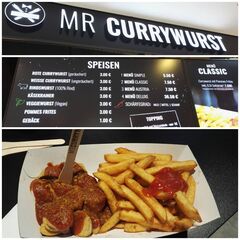 A menu of Mr Currywurst