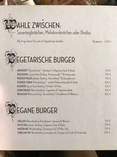 A menu of Hans im Glück, Stadtplatz