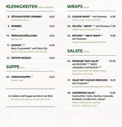 A menu of Zeil Kitchen