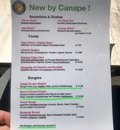 A menu of Canapé Coffee
