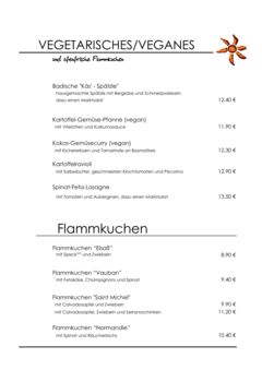 A menu of Süden