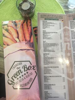 A menu of The Green Box