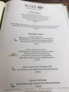 A menu of Gasthof Friedrichshöhle