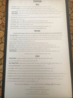 A menu of Bluegrass Kitchen