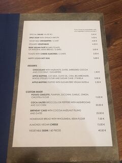 A menu of Va de Bo