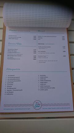 A menu of Café Sue