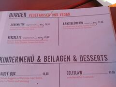 A menu of Burger Alm