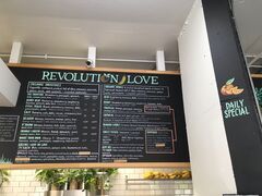 A menu of Revolution Juice