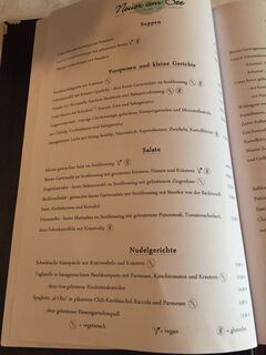 A menu of Hotel Neuer Am See
